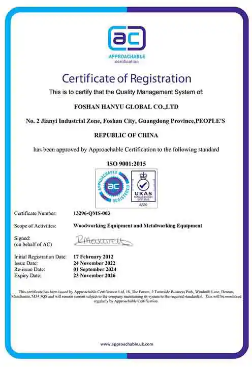 HANYU GLOBAL ISO9001-2015 Certificate04