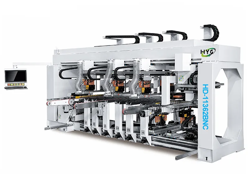 HYG 11-Row Servo Automated Boring Cell HD-11362BNC with 9-Ton Structure & Heavy-Duty 6-Bottom Servo Drill