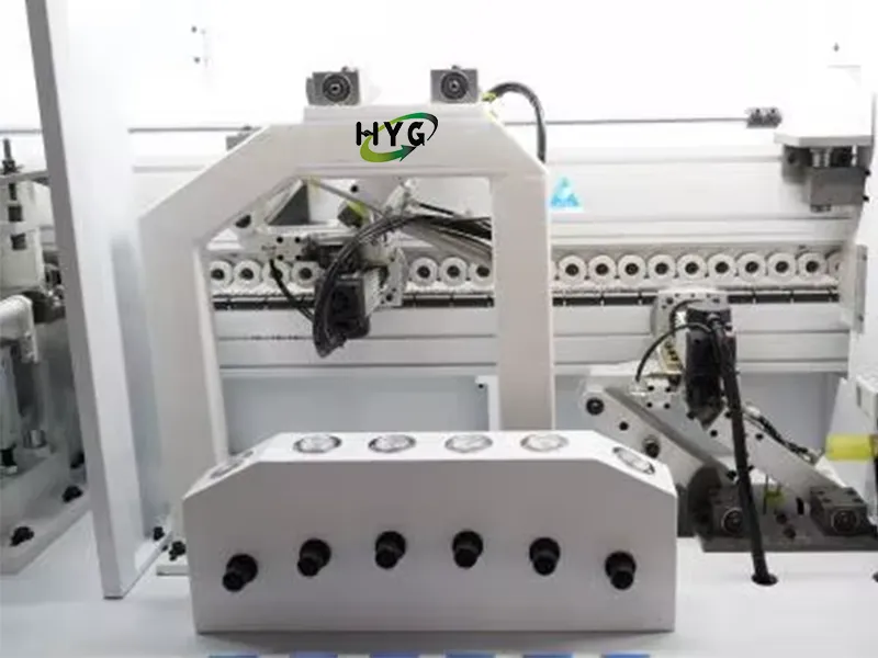 HE-568SC profile tracking unit automatically rounding the leading and trailing edges to create a smooth arc on all four corners.